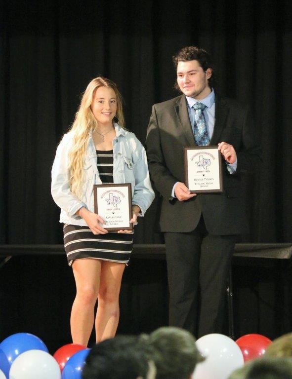 The “Heart of a Bulldog” award for Quitman’s 2020-21 school year was earned by Kynlee Love and Hunter Batchelder.